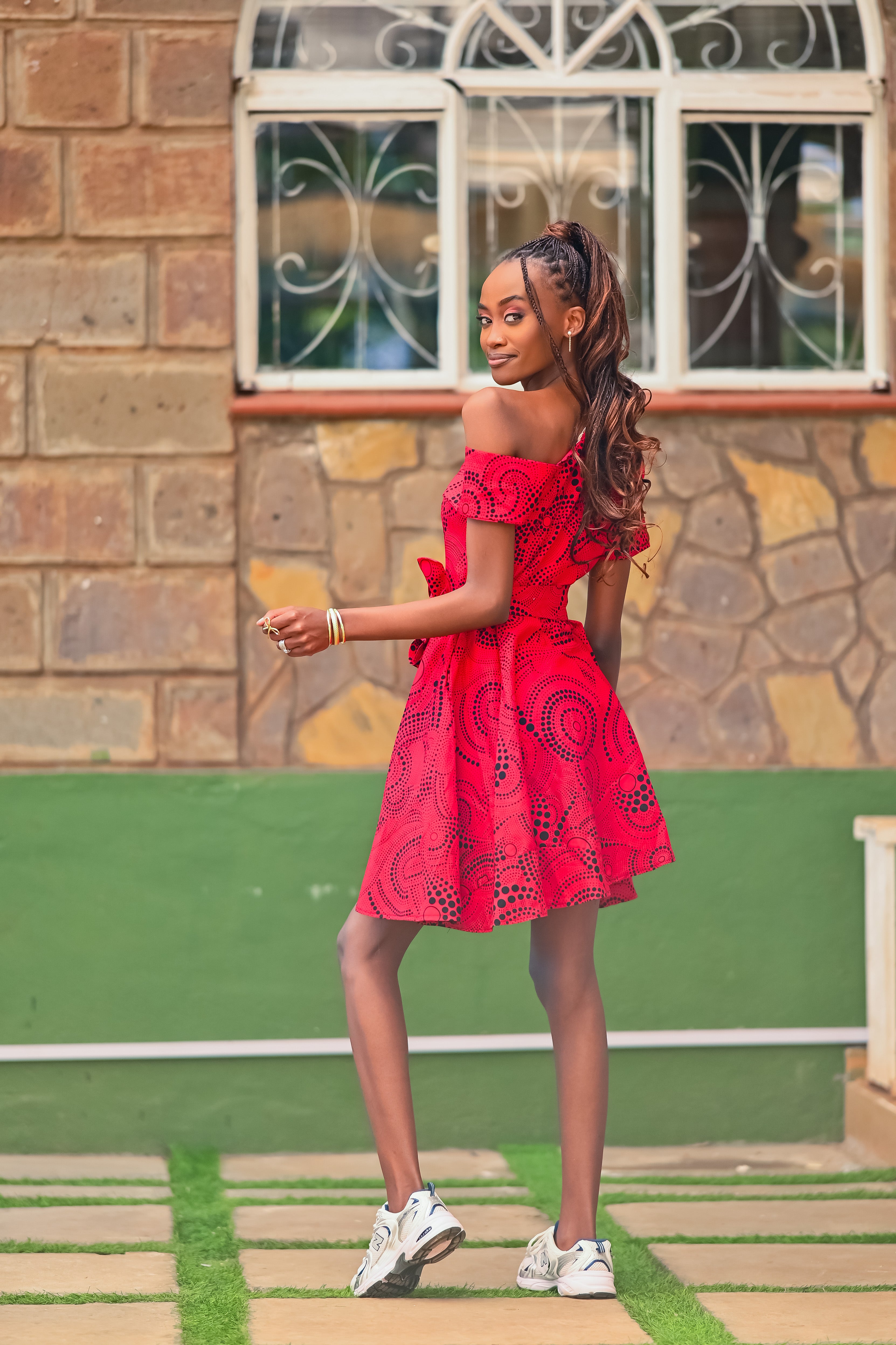 Mwamba Shift Dress- Red