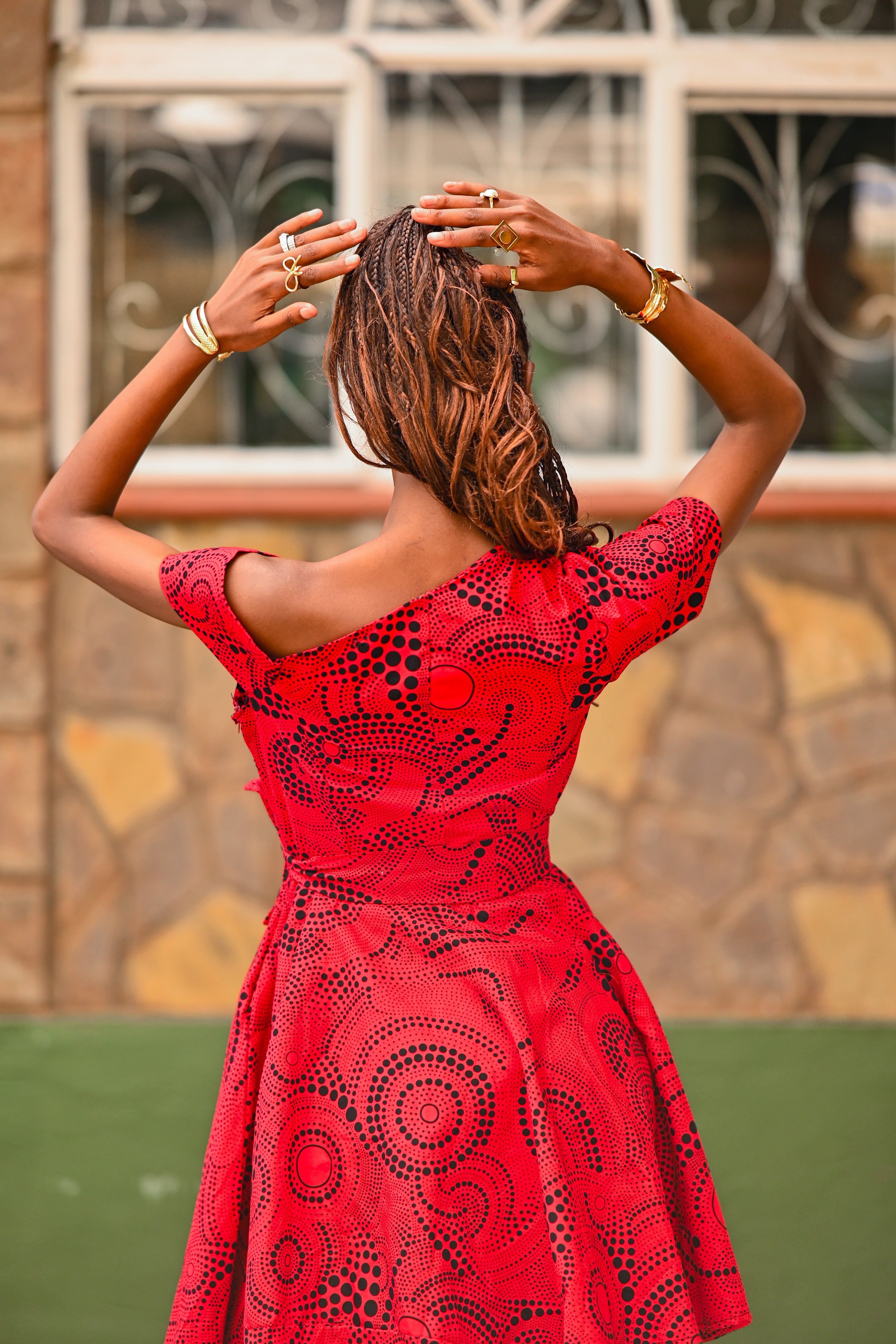 Mwamba Shift Dress- Red