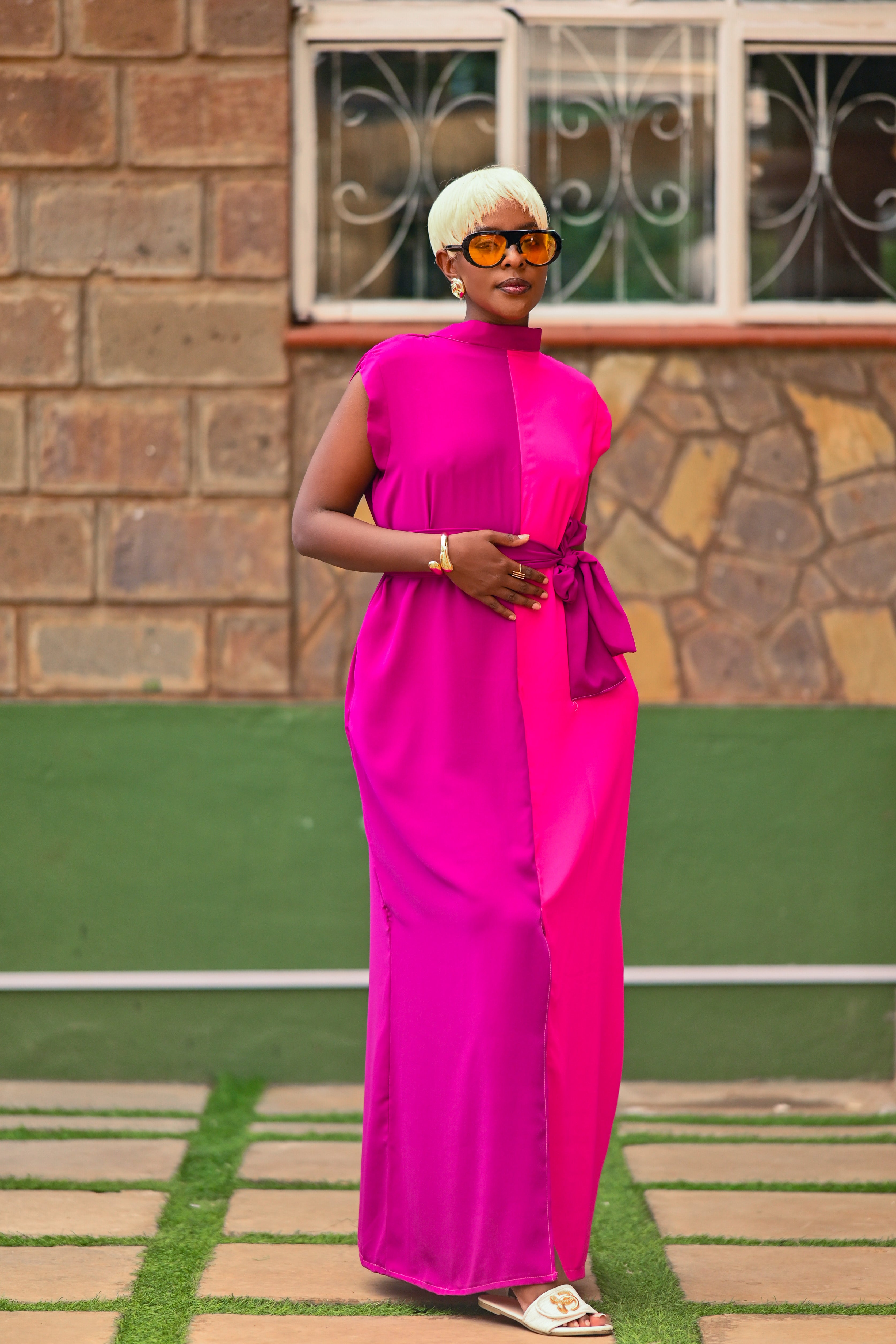 Aluna Maxi Dress- Pink & purple