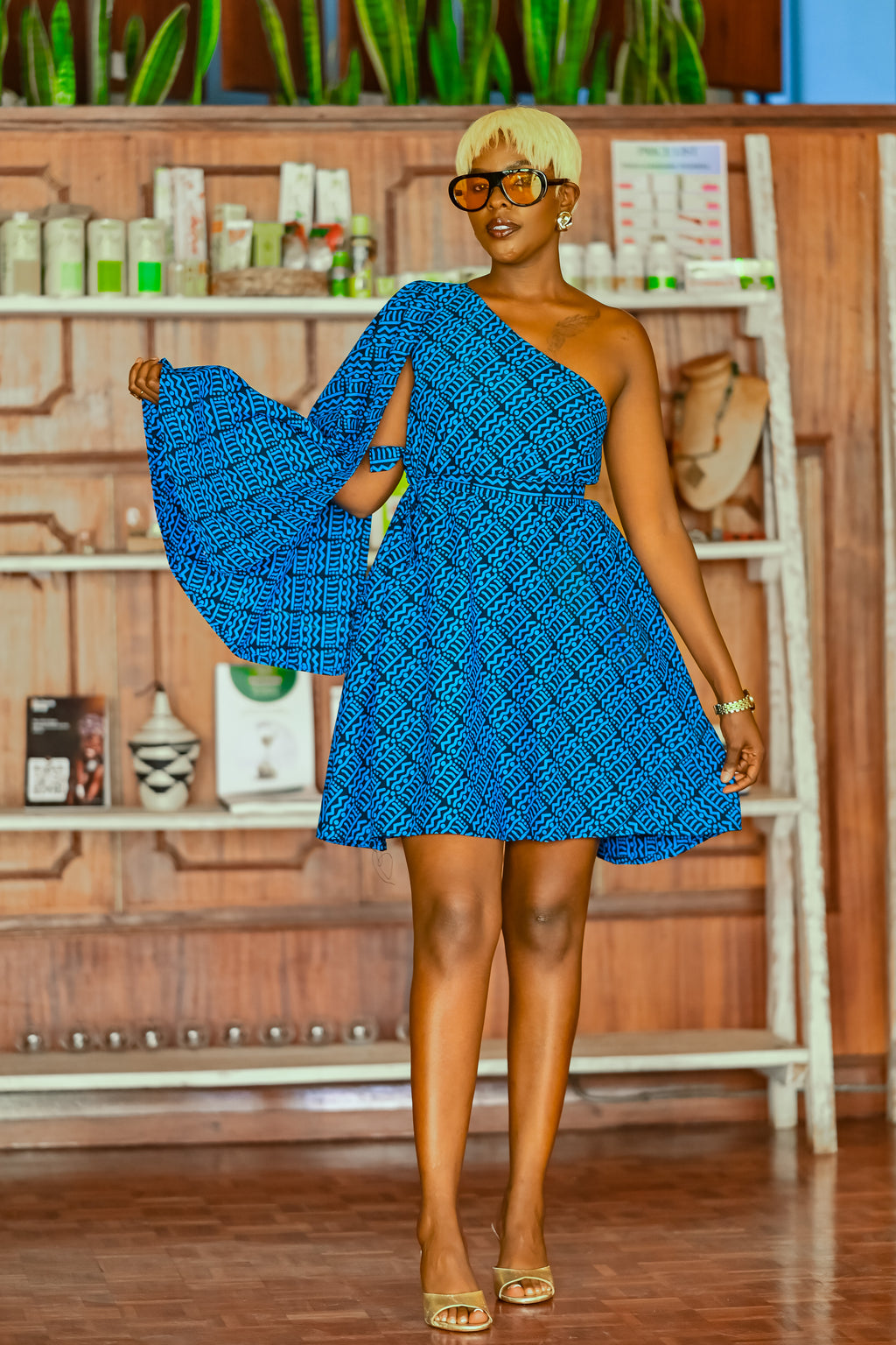 Aliya Shift Dress- Blue