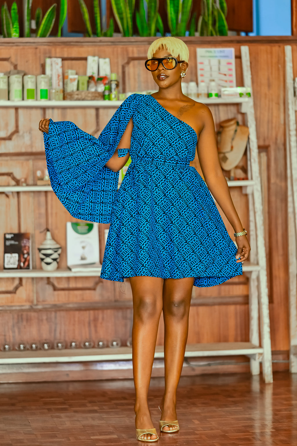 Aliya Shift Dress- Blue